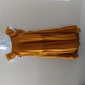 Intimately Free People Golden Dress Sleeveless Short Multi Tear Size M